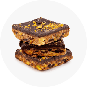 Μπάρα φυστίκι αιγίνης σοκολάτα